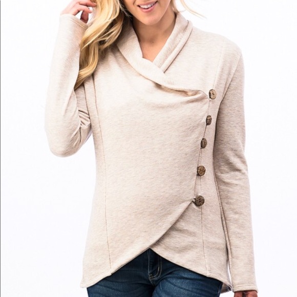 Oatmeal Wrap Jacket - Picture 3 of 6